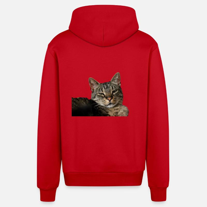 Chaton Chaton - Veste à capuche bio décontractée fabriquée en UE - rouge