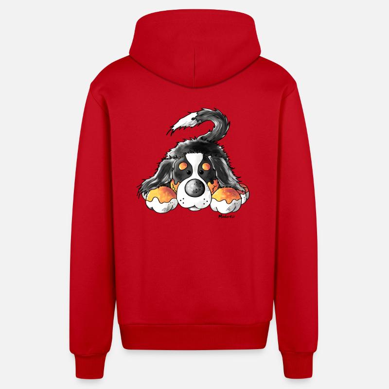 Mignon Bouvier bernois - Chiens - Veste à capuche bio décontractée fabriquée en UE - rouge