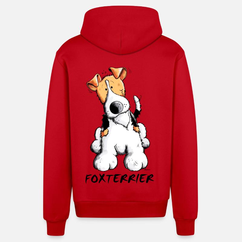 Mignon Fox-terrier - Veste à capuche bio décontractée fabriquée en UE - rouge