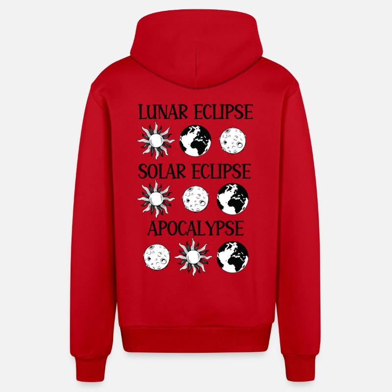 Éclipse lunaire Éclipse solaire Apocalypse - Veste à capuche bio décontractée fabriquée en UE - rouge