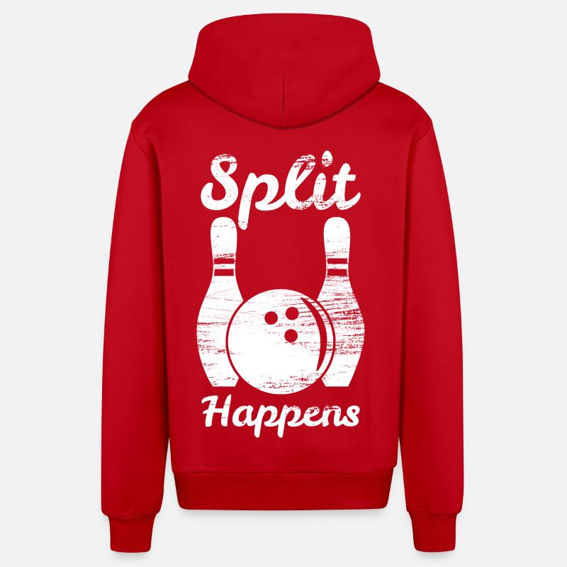 Bowling Split - Veste à capuche bio décontractée fabriquée en UE - rouge