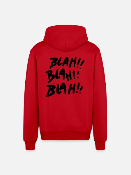 Bla Bla Bla Déclaration noire - Veste à capuche bio décontractée fabriquée en UE - rouge