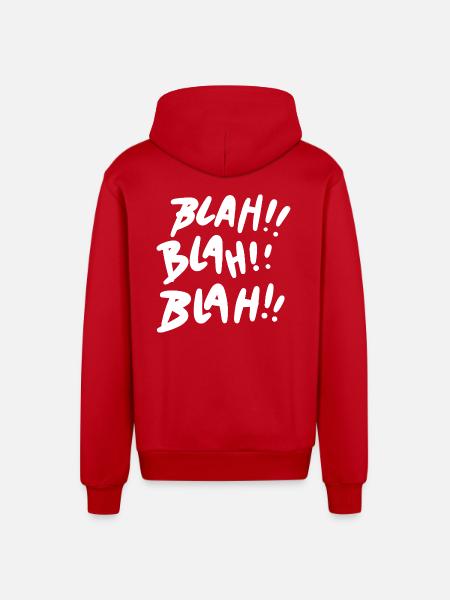 Bla Bla Bla Blanc - Veste à capuche bio décontractée fabriquée en UE - rouge