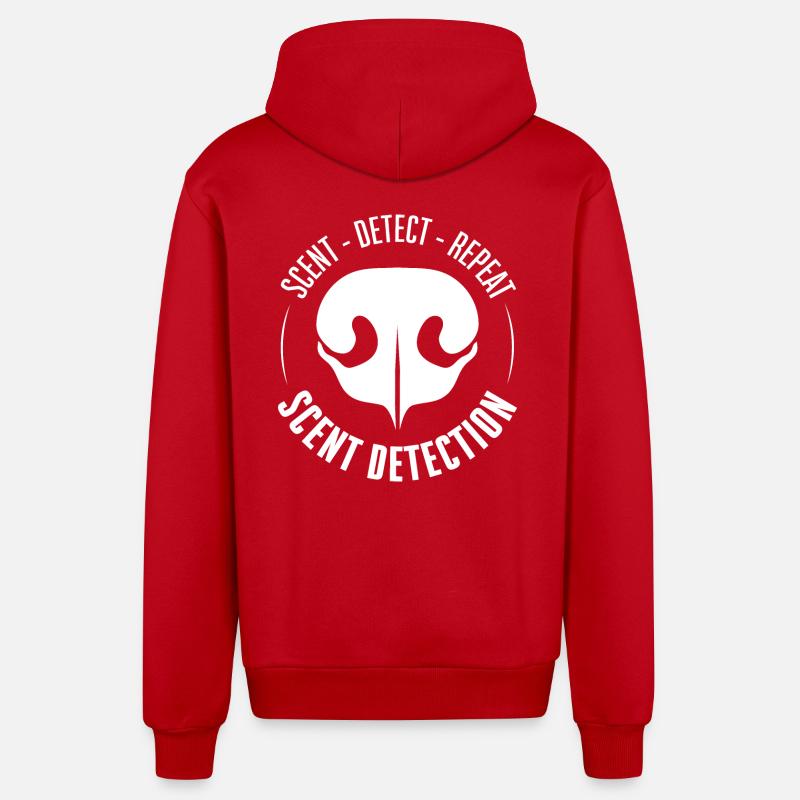 SCENT DETECTION Hundetraining Hunde Suchhunde - Organic Relaxed Kapuzenjacke Made in EU - Rot
