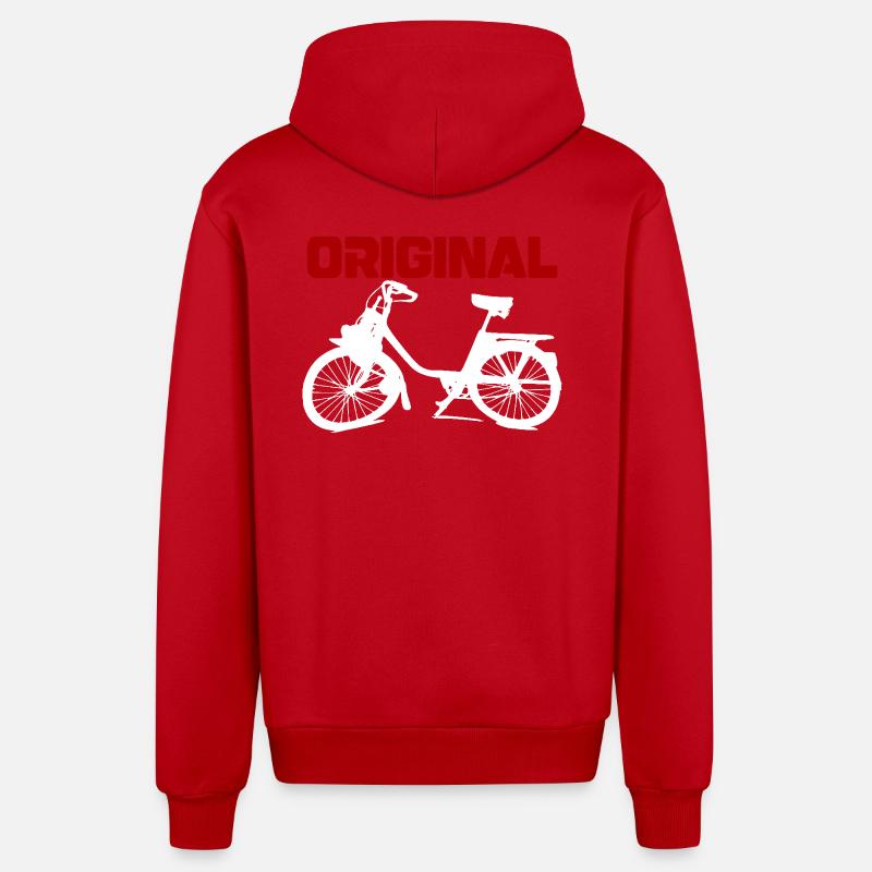 Mofa Mobylette Mokick Kult - Veste à capuche bio décontractée fabriquée en UE - rouge
