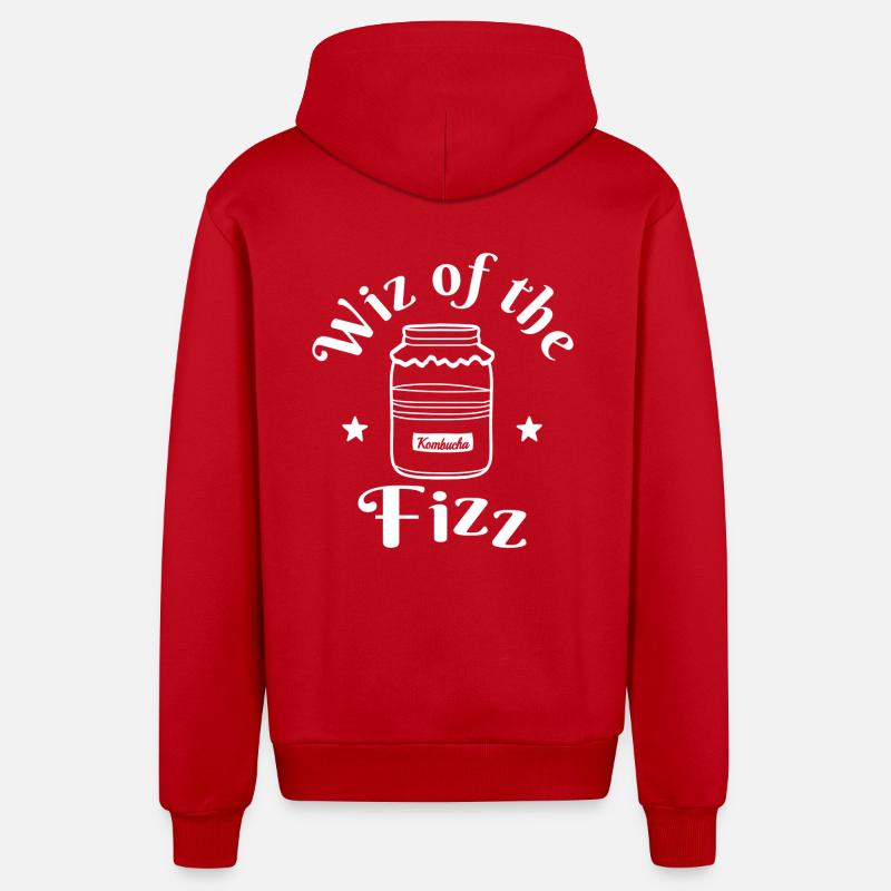 Wiz du Fizz - blanc - Veste à capuche bio décontractée fabriquée en UE - rouge