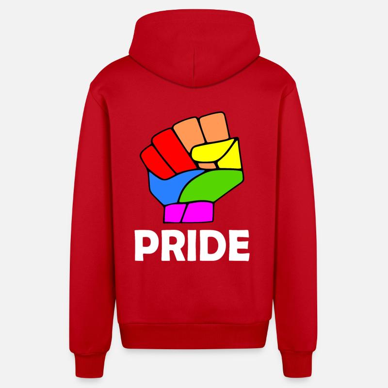 Pride - Veste à capuche bio décontractée fabriquée en UE - rouge