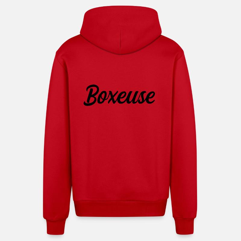 Boxeuse - Veste à capuche bio décontractée fabriquée en UE - rouge