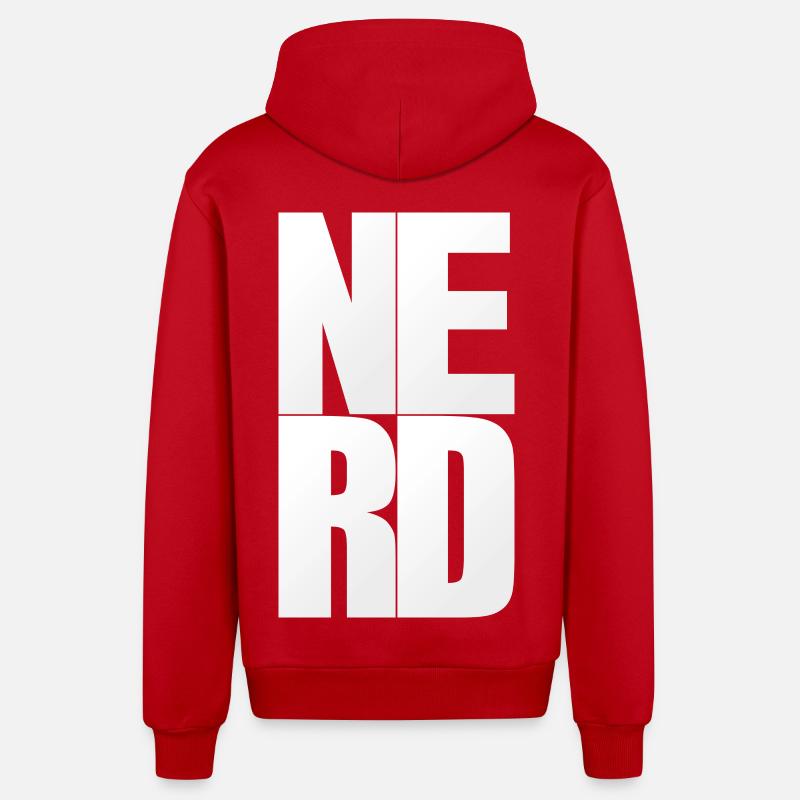 NERDY forever - NERD - Organic Relaxed Hooded Jacket Made in EU - red