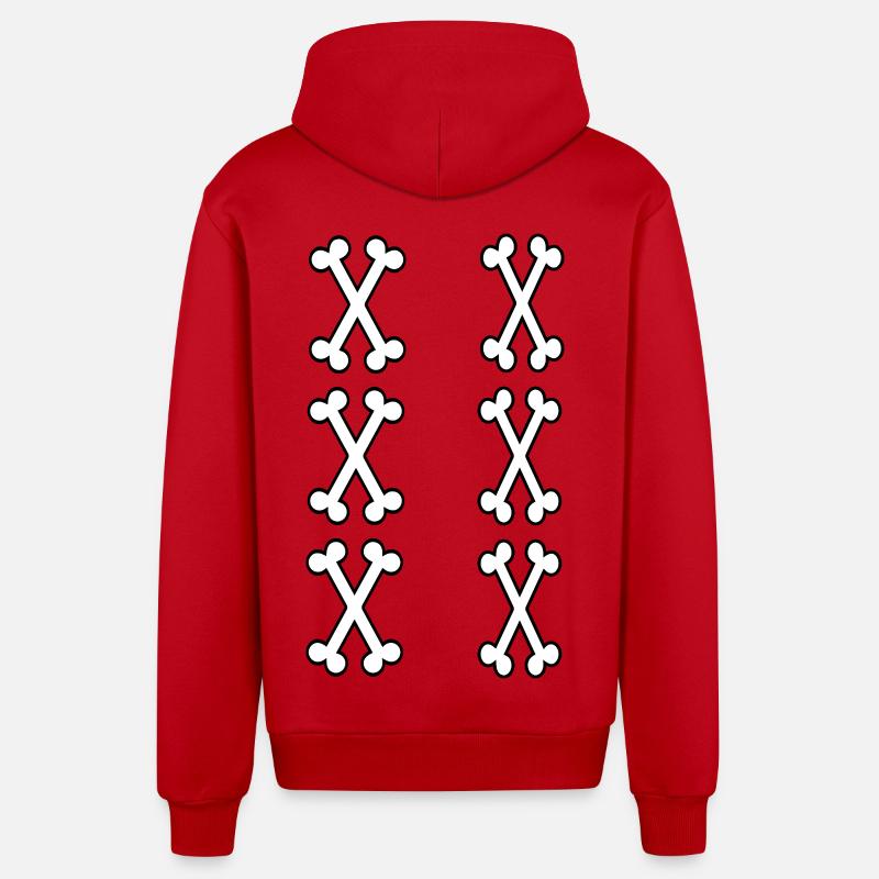 Numéro 11 Bones - Veste à capuche bio décontractée fabriquée en UE - rouge