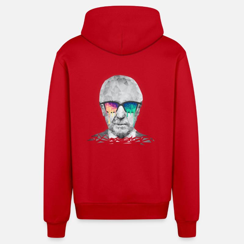 Albert Hofmann - Psychedelic Polygon Portrait - Veste à capuche bio décontractée fabriquée en UE - rouge