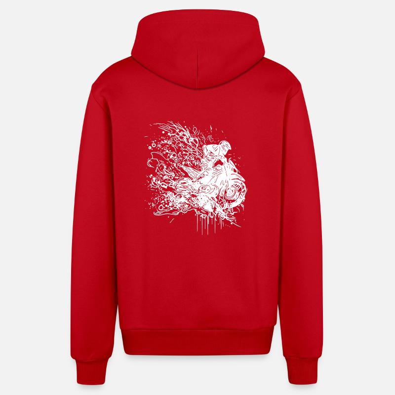 Style Racing Moto Splash - Veste à capuche bio décontractée fabriquée en UE - rouge