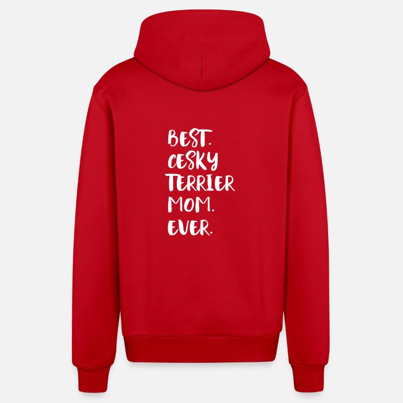 Cesky Terrier - Veste à capuche bio décontractée fabriquée en UE - rouge
