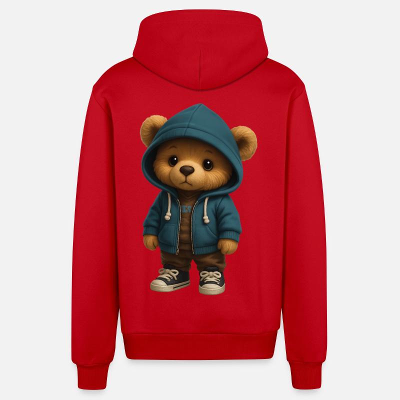 Kapuzenpullover Teddy - Organic Relaxed Kapuzenjacke Made in EU - Rot