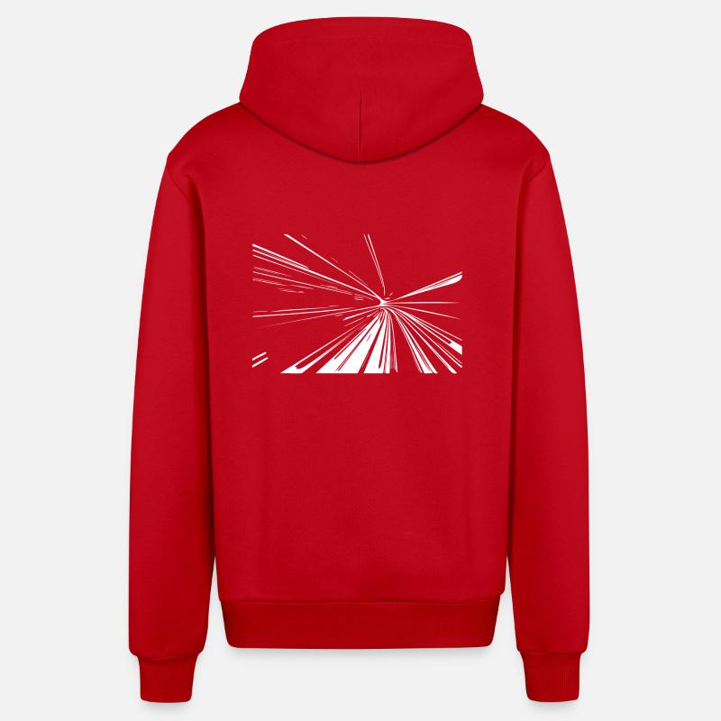 Lignes Vector Splash - Veste à capuche bio décontractée fabriquée en UE - rouge