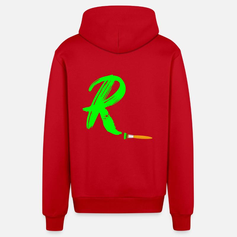 brush vert r - Veste à capuche bio décontractée fabriquée en UE - rouge