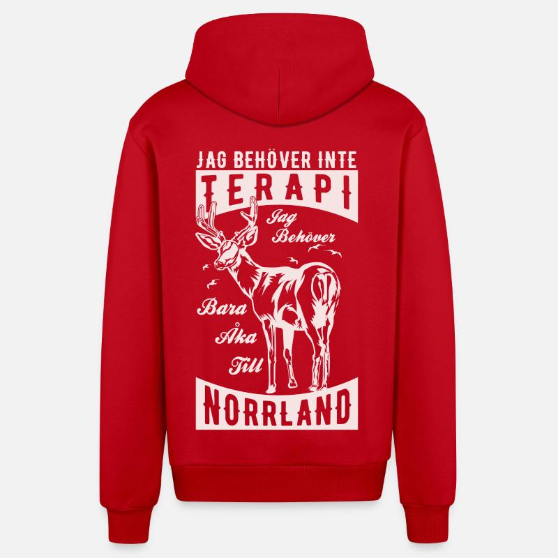 Terapi Norrland light - Veste à capuche bio décontractée fabriquée en UE - rouge