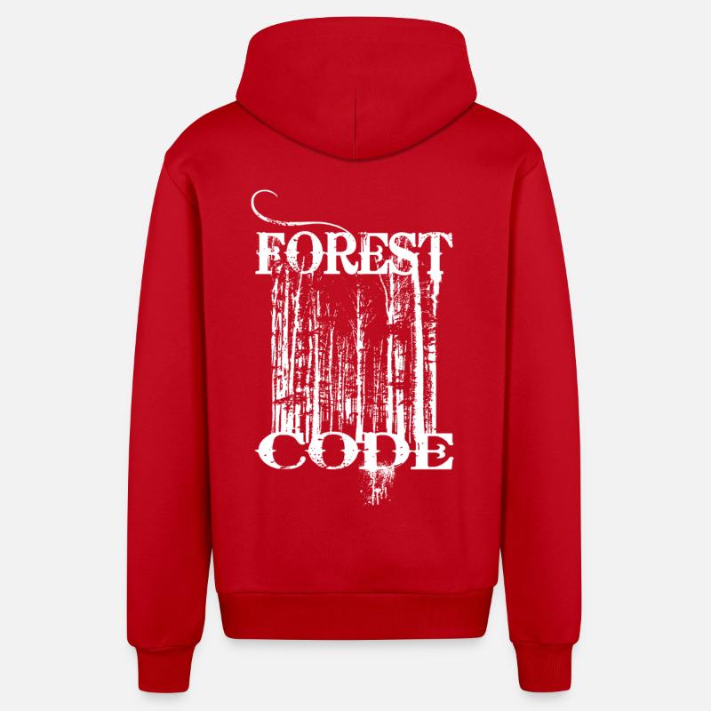 Forest Code - Organic Relaxed Hooded Jacket Made in EU - red