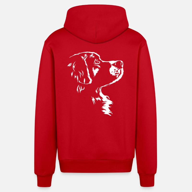 Bouvier Bernois Chien Chien Wilsigns - Veste à capuche bio décontractée fabriquée en UE - rouge