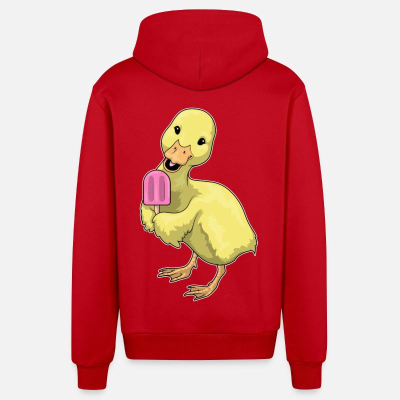 Popsicles au canard - Veste à capuche bio décontractée fabriquée en UE - rouge