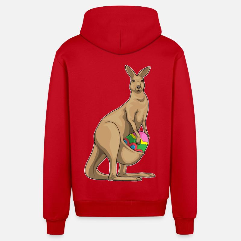 Oeuf de Pâques Kangourou - Veste à capuche bio décontractée fabriquée en UE - rouge