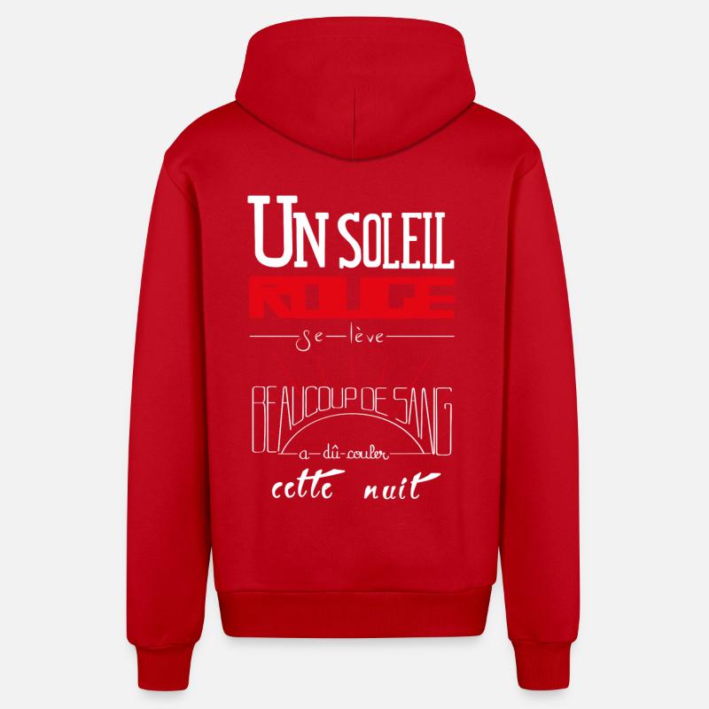 Un Soleil Rouge - Veste à capuche bio décontractée fabriquée en UE - rouge