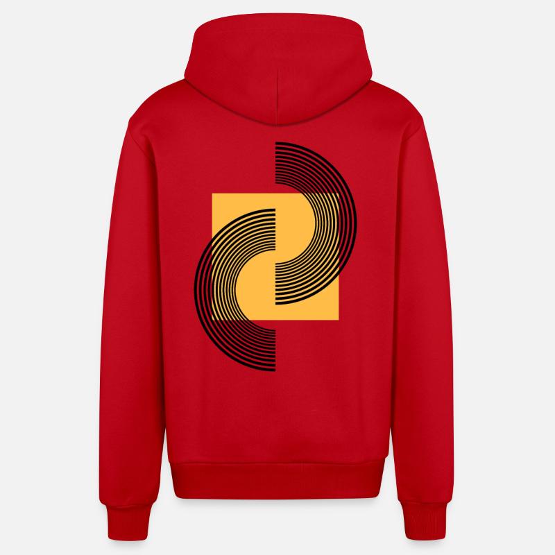 boho3 - Veste à capuche bio décontractée fabriquée en UE - rouge