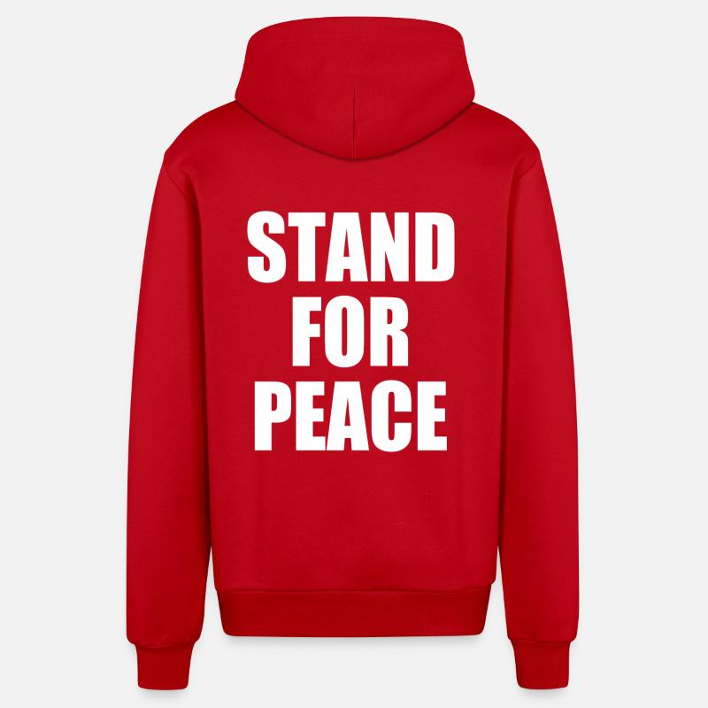 Stand for peace - Veste à capuche bio décontractée fabriquée en UE - rouge