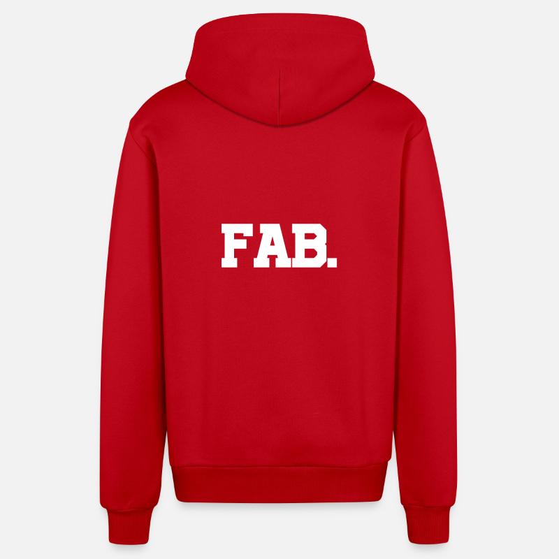 FAB. - Veste à capuche bio décontractée fabriquée en UE - rouge