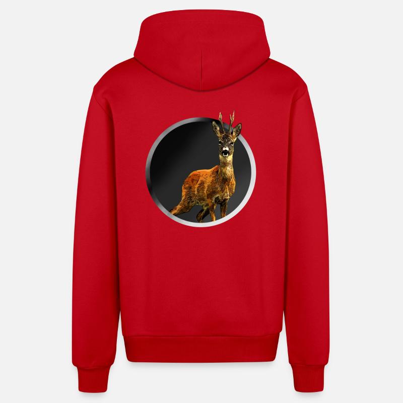 Reh - Organic Relaxed Kapuzenjacke Made in EU - Rot