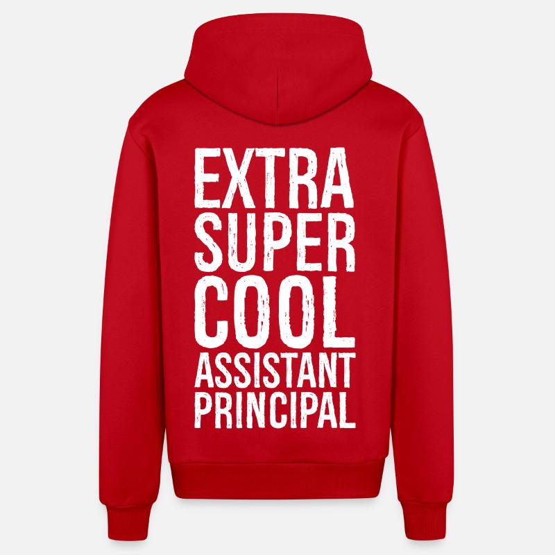 Extra Super Cool Assistant Principal - Organic Relaxed Hooded Jacket Made in EU - red