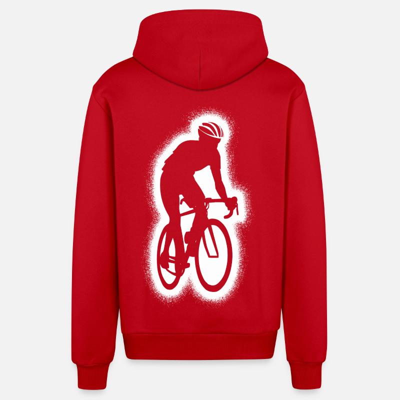 Vélo de route Vélo de route - Veste à capuche bio décontractée fabriquée en UE - rouge