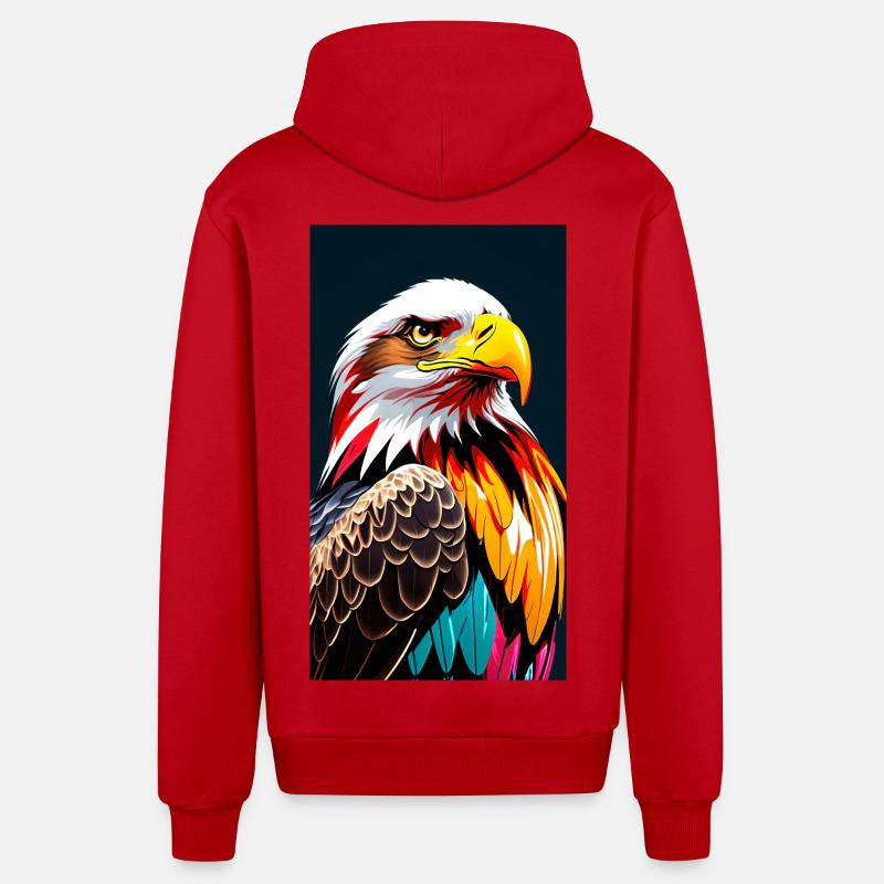 Eagle Side - Organic Relaxed Kapuzenjacke Made in EU - Rot
