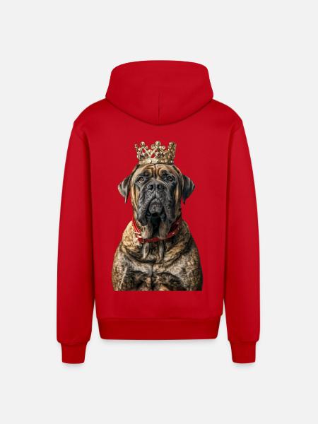 Dogue anglais - Veste à capuche bio décontractée fabriquée en UE - rouge