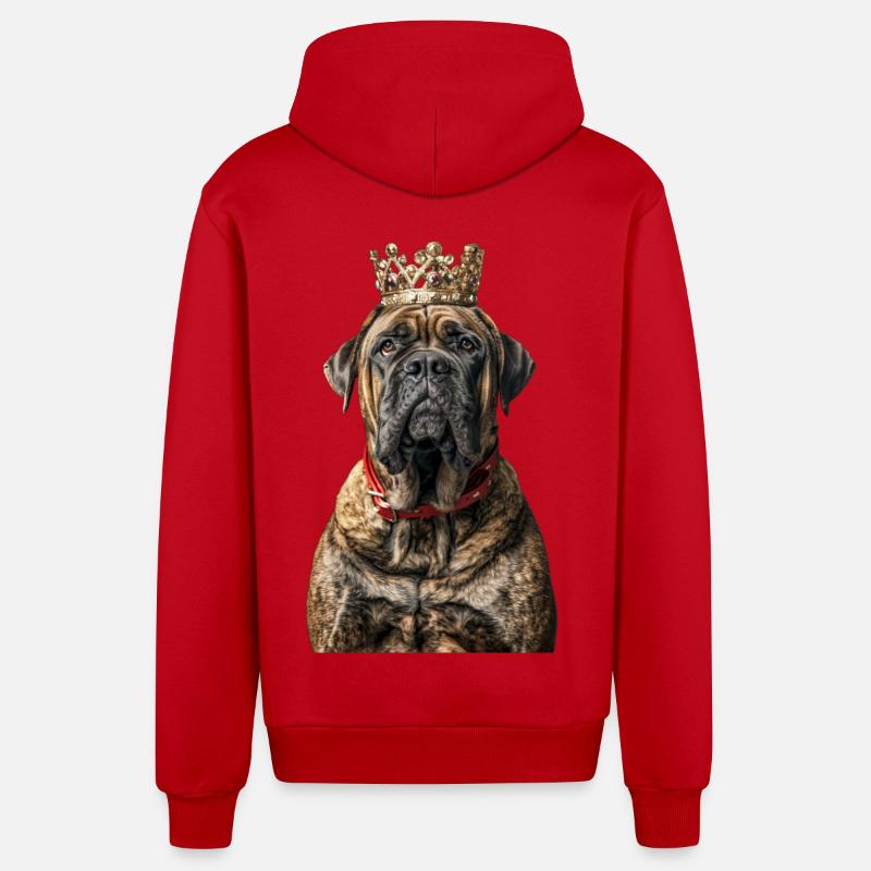 Dogue anglais - Veste à capuche bio décontractée fabriquée en UE - rouge