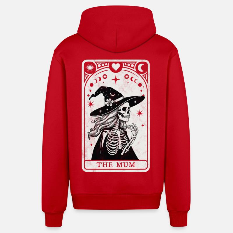 Tarot Maman - Veste à capuche bio décontractée fabriquée en UE - rouge