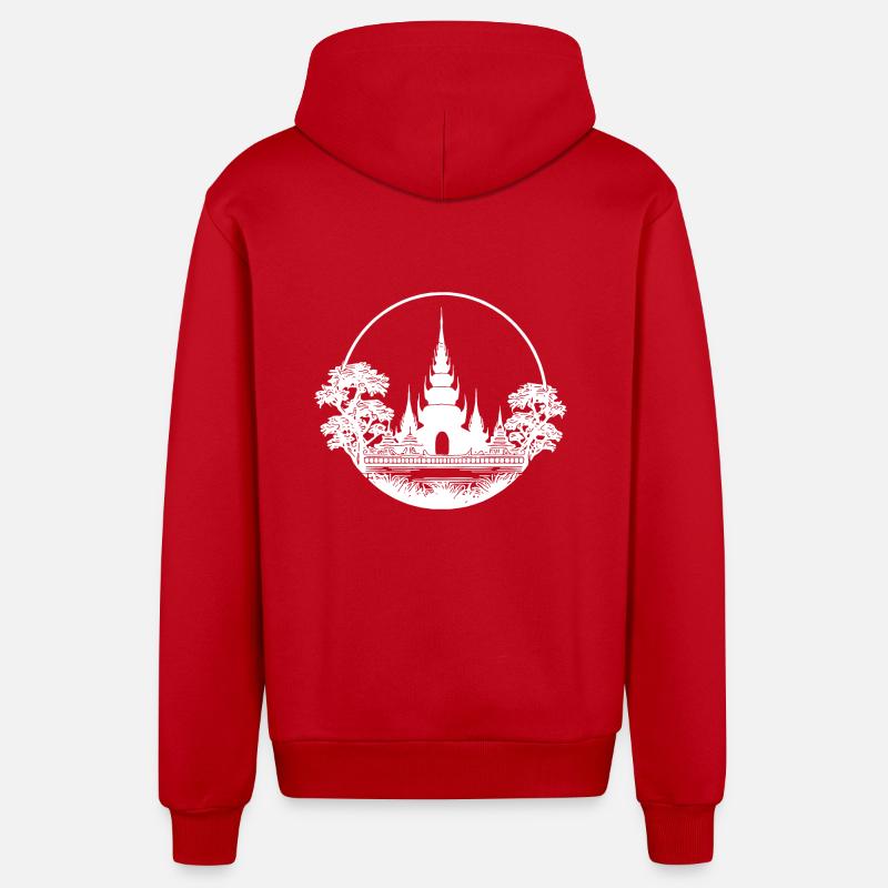 Thaïlande Exotic Dream Temple - Veste à capuche bio décontractée fabriquée en UE - rouge