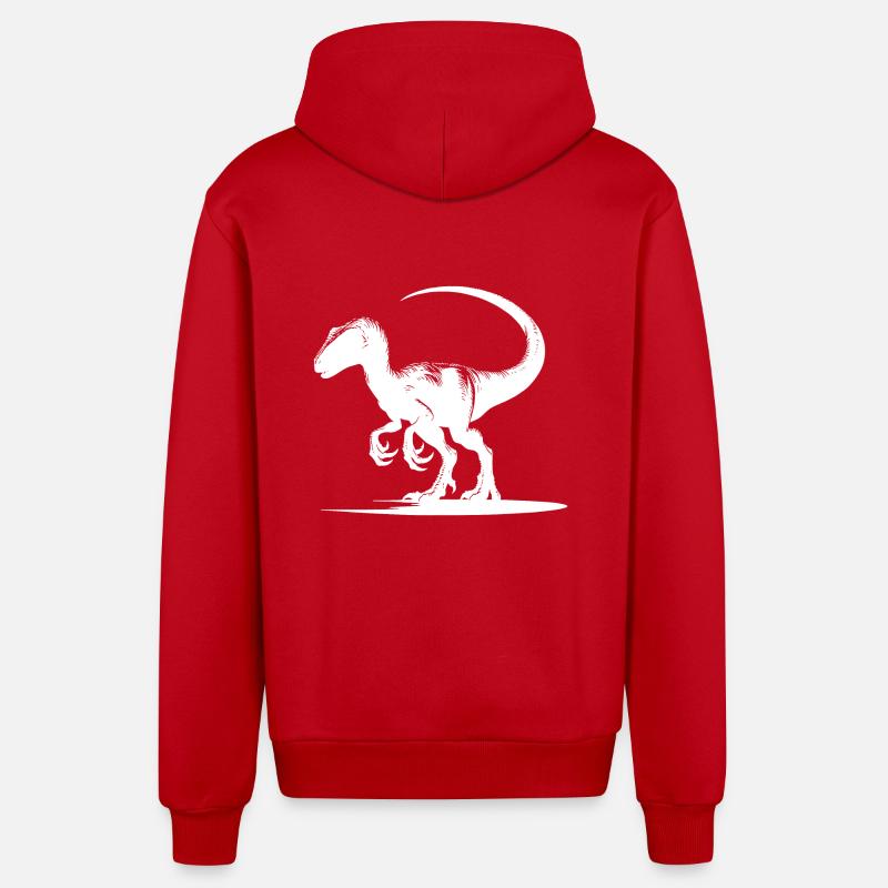 Dangereux dinosaure Dino Velociraptor - Veste à capuche bio décontractée fabriquée en UE - rouge