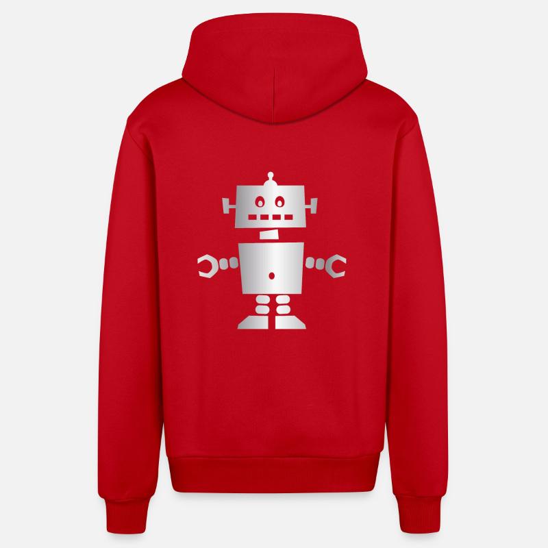 Roboter - Organic Relaxed Kapuzenjacke Made in EU - Rot