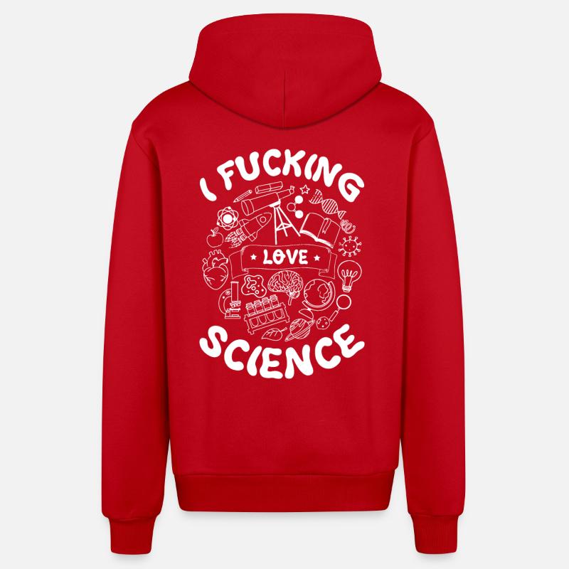J’adore la science - Veste à capuche bio décontractée fabriquée en UE - rouge