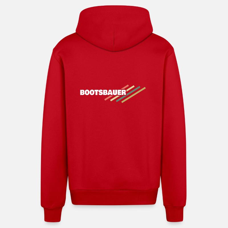 Workplace boat builder - Organic Relaxed Hooded Jacket Made in EU - red