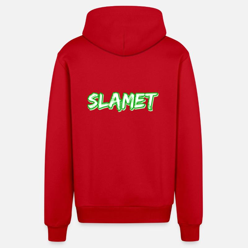 Slamet - Veste à capuche bio décontractée fabriquée en UE - rouge