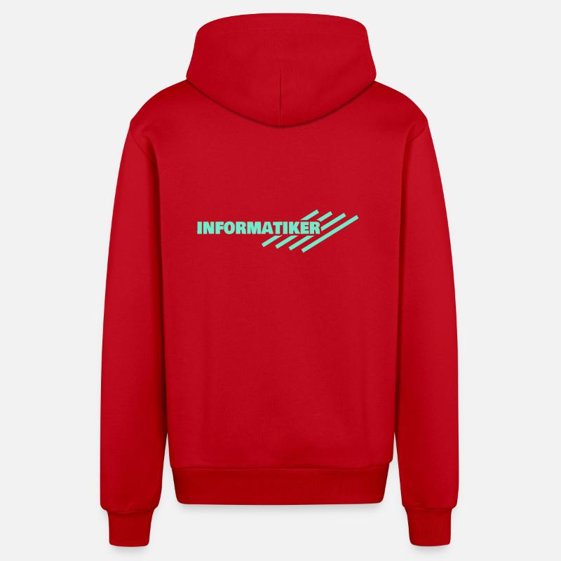 Computer scientist - Organic Relaxed Hooded Jacket Made in EU - red