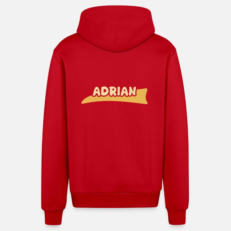 Adrien - Veste à capuche bio décontractée fabriquée en UE - rouge