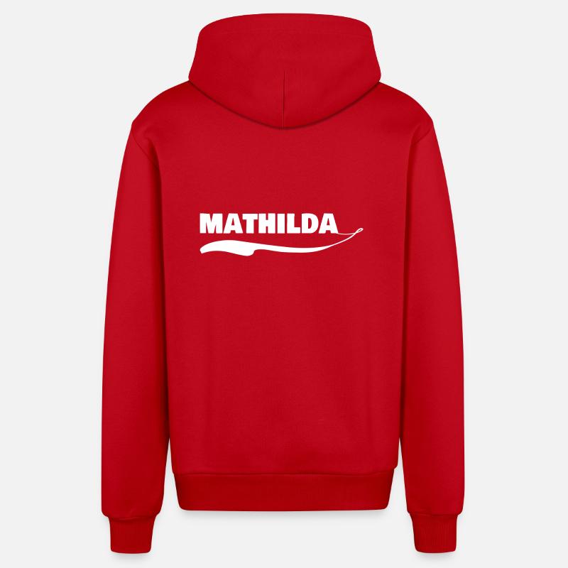 Cadeau pour mathilda - Veste à capuche bio décontractée fabriquée en UE - rouge