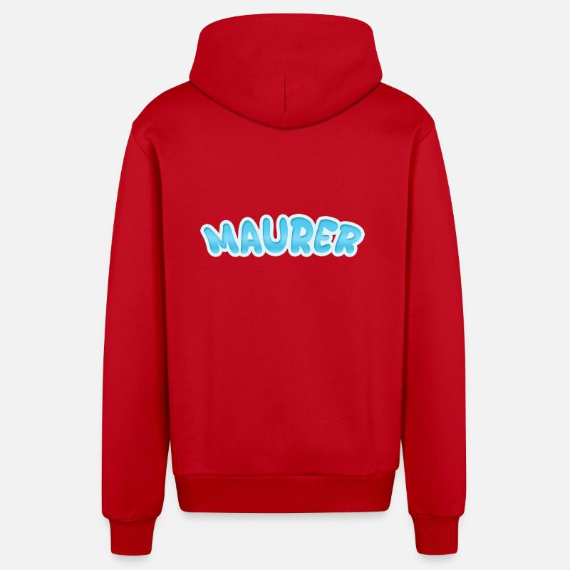 Cadeau pour maçon - Veste à capuche bio décontractée fabriquée en UE - rouge