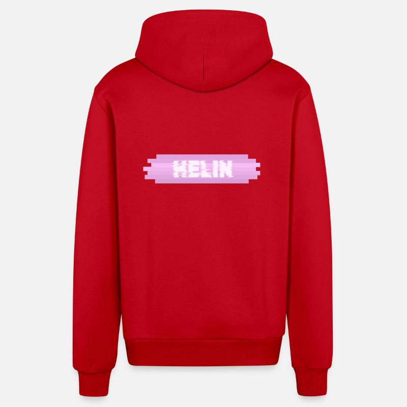 Cadeau pour Helin - Veste à capuche bio décontractée fabriquée en UE - rouge