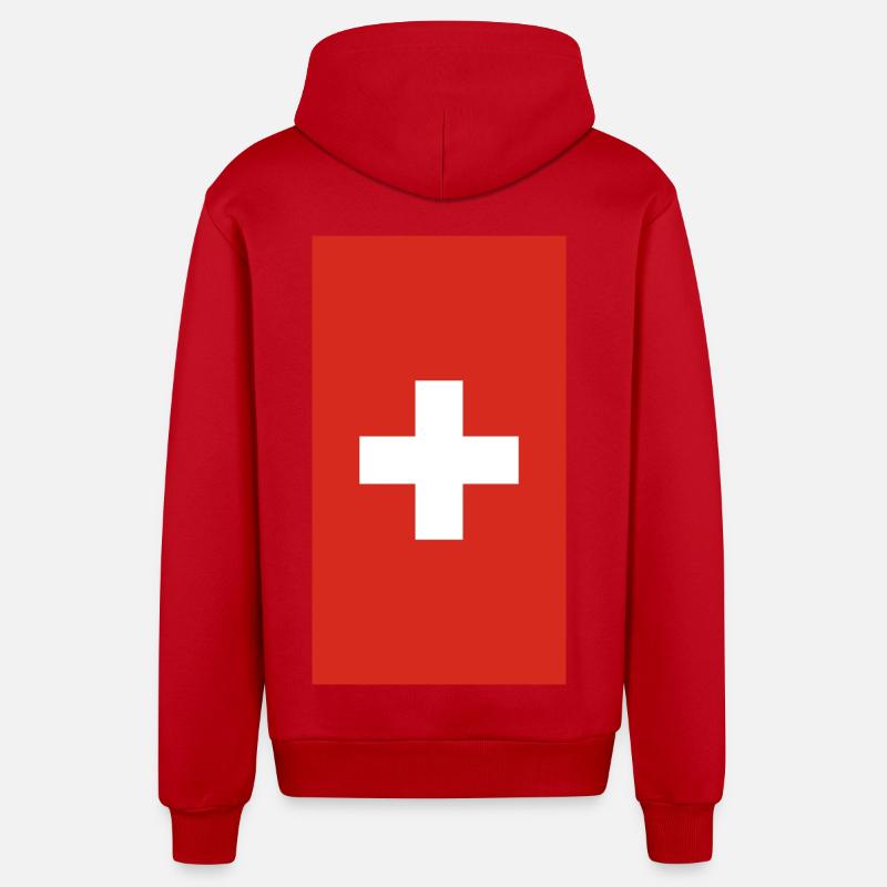 Telefon-Fall der Schweizer Flagge - Organic Relaxed Kapuzenjacke Made in EU - Rot