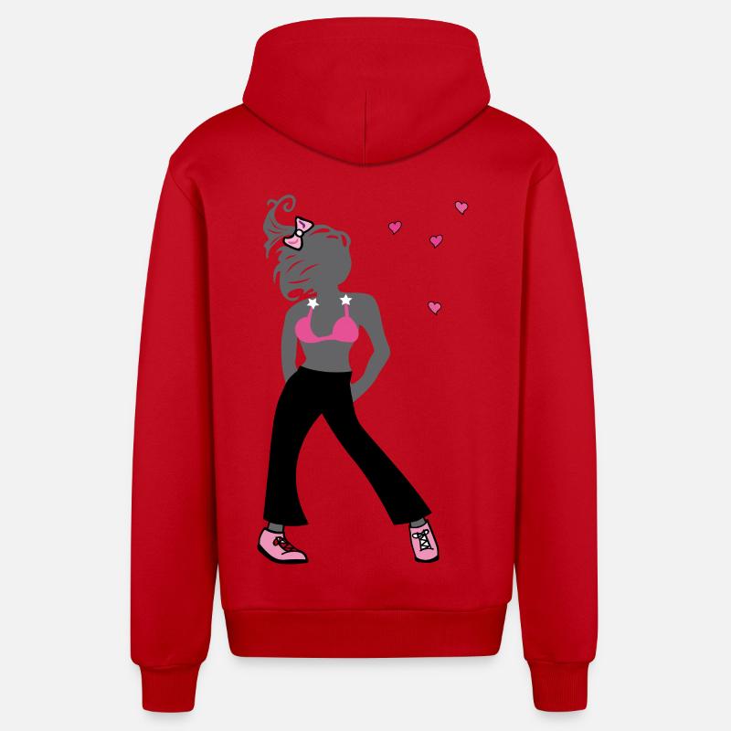 Junges Mädchen - Organic Relaxed Kapuzenjacke Made in EU - Rot