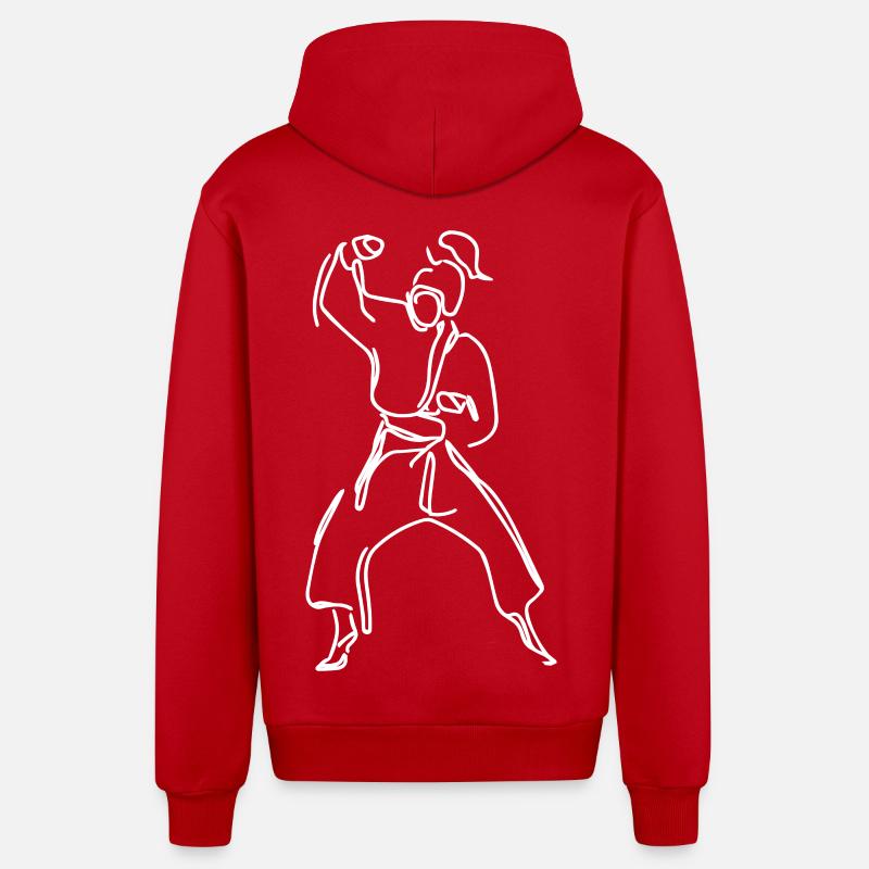 Weibliche Karateka - Organic Relaxed Kapuzenjacke Made in EU - Rot